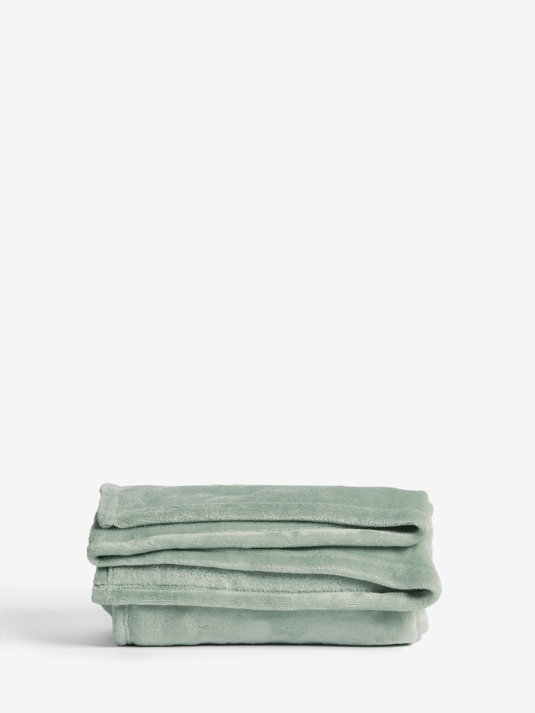 Sage green plush fleece throw blanket (British brand)
