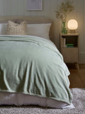 Sage green plush fleece throw blanket (British brand)