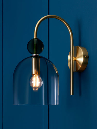 Next BHS Visconte Vietri Satin Brass 1 Light Glass Wall Light- Buy online at McGrocer