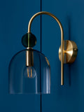 BHS Visconte wall light satin brass Vietri glass ombre, UK version