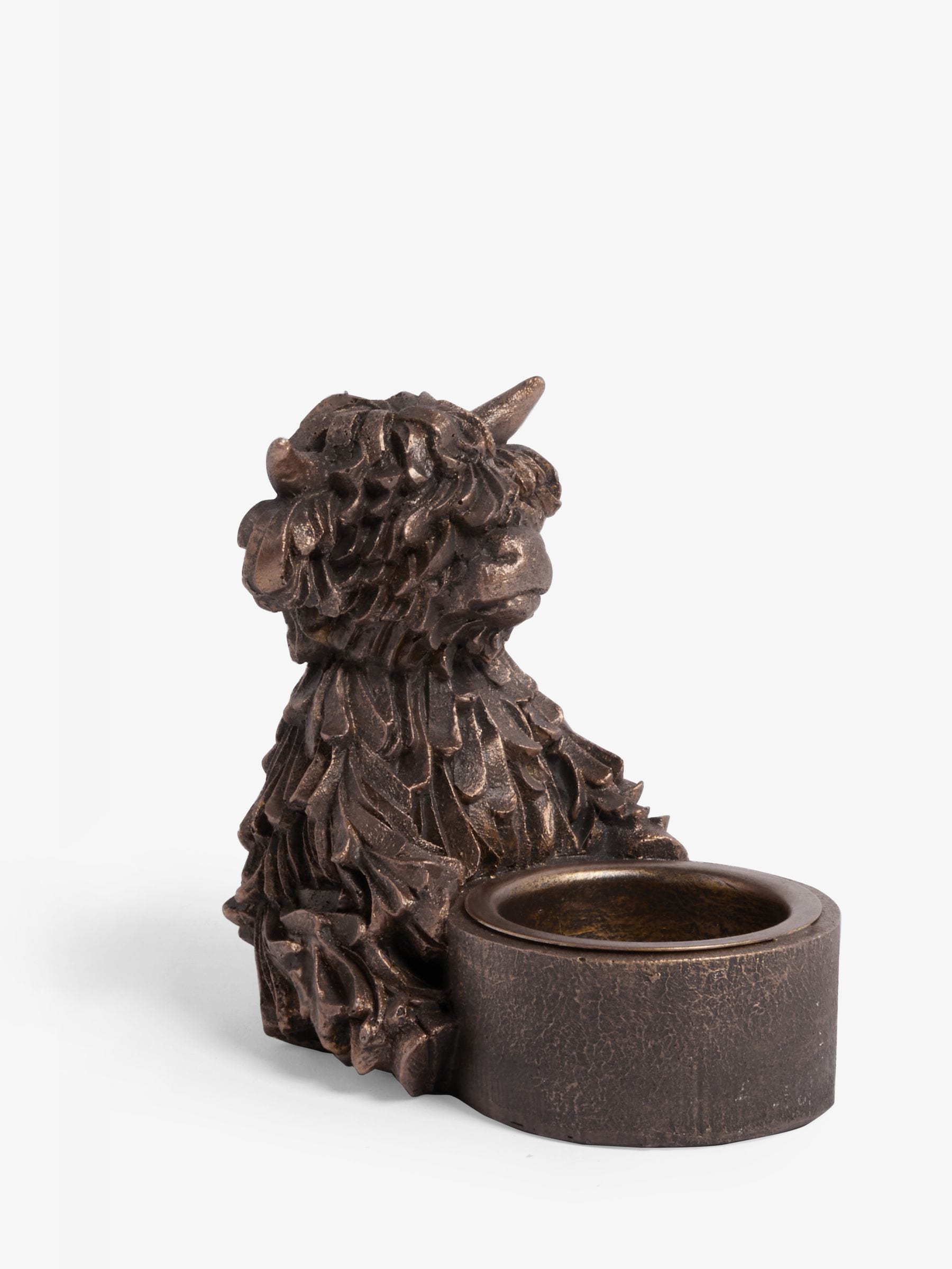 Bronze Hamish The Highland Cow tea light candle holder - British product