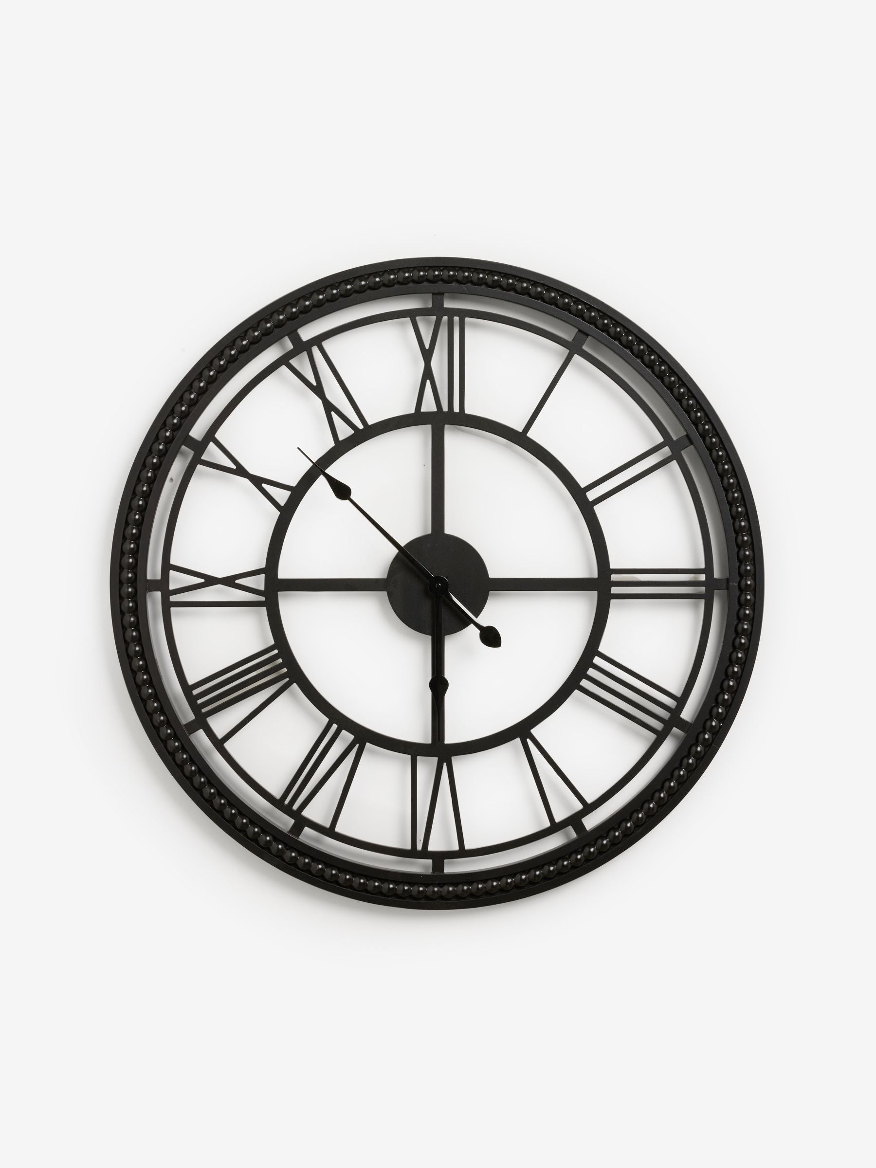 Black bobbin wall clock with 75cm diameter - British product