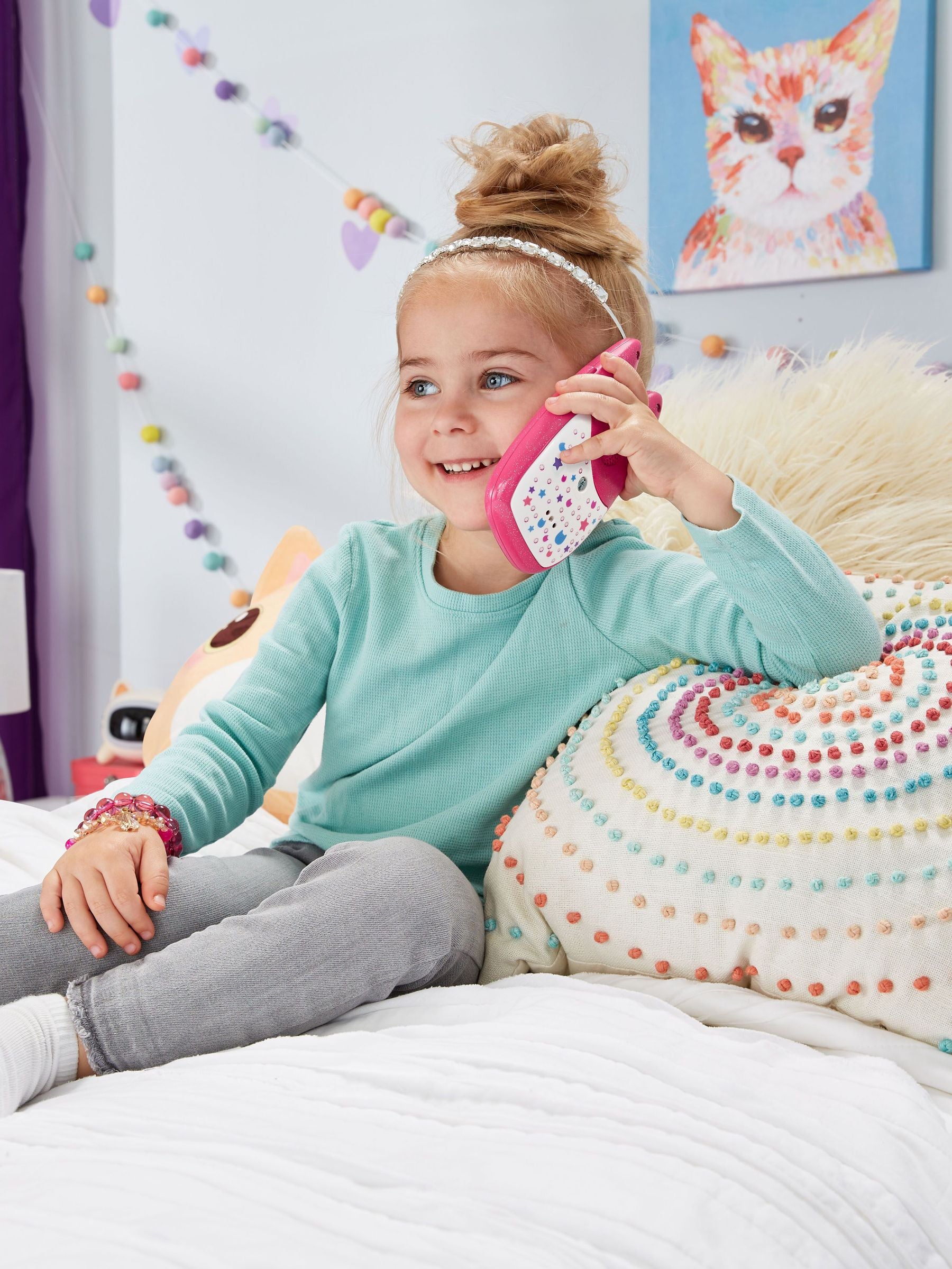 VTech Gabby's Dollhouse pink toy phone 15cm (British brand)