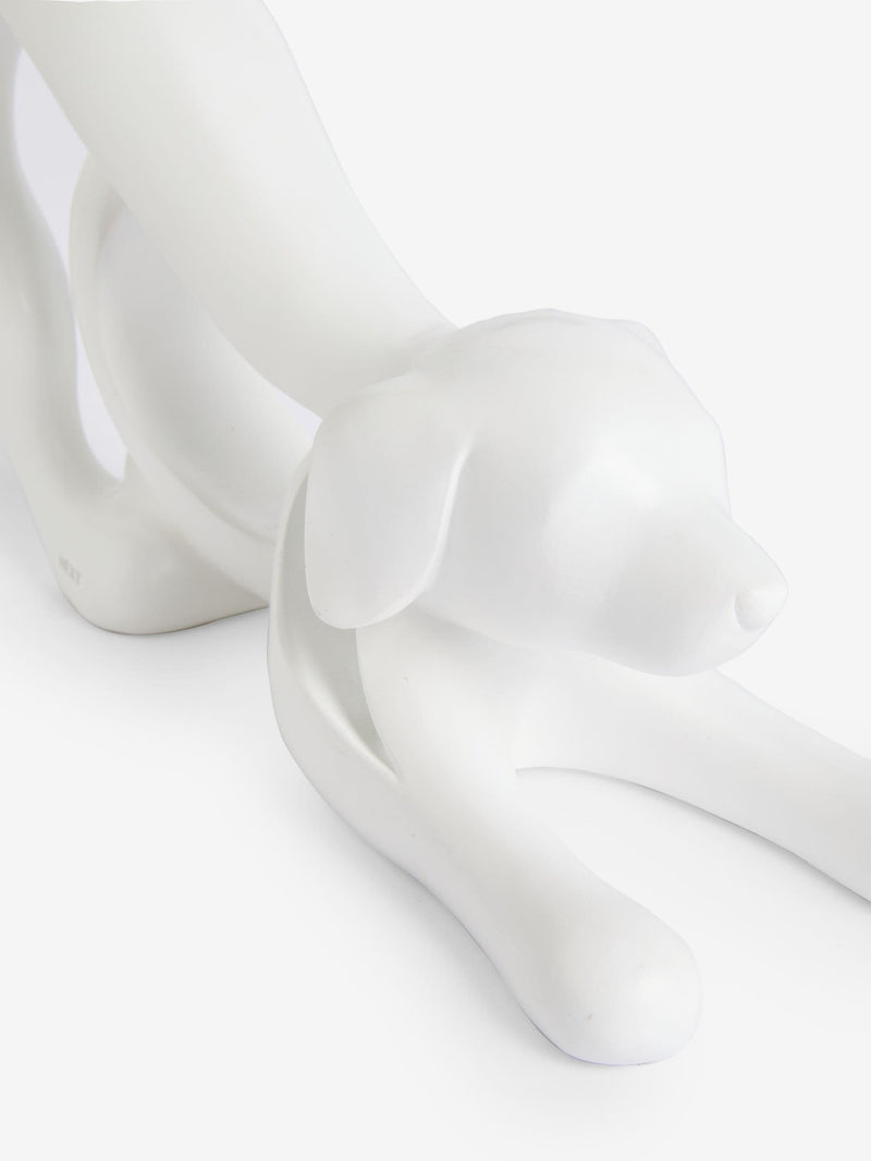 White abstract ribbon dog ornament 28cm x 10cm x 18.5cm (British brand)