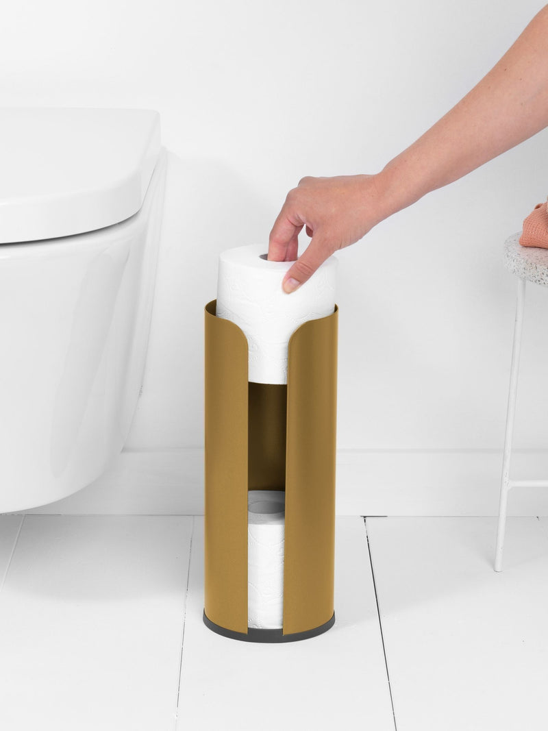 Brabantia Warm Gold ReNew toilet roll dispenser - British product