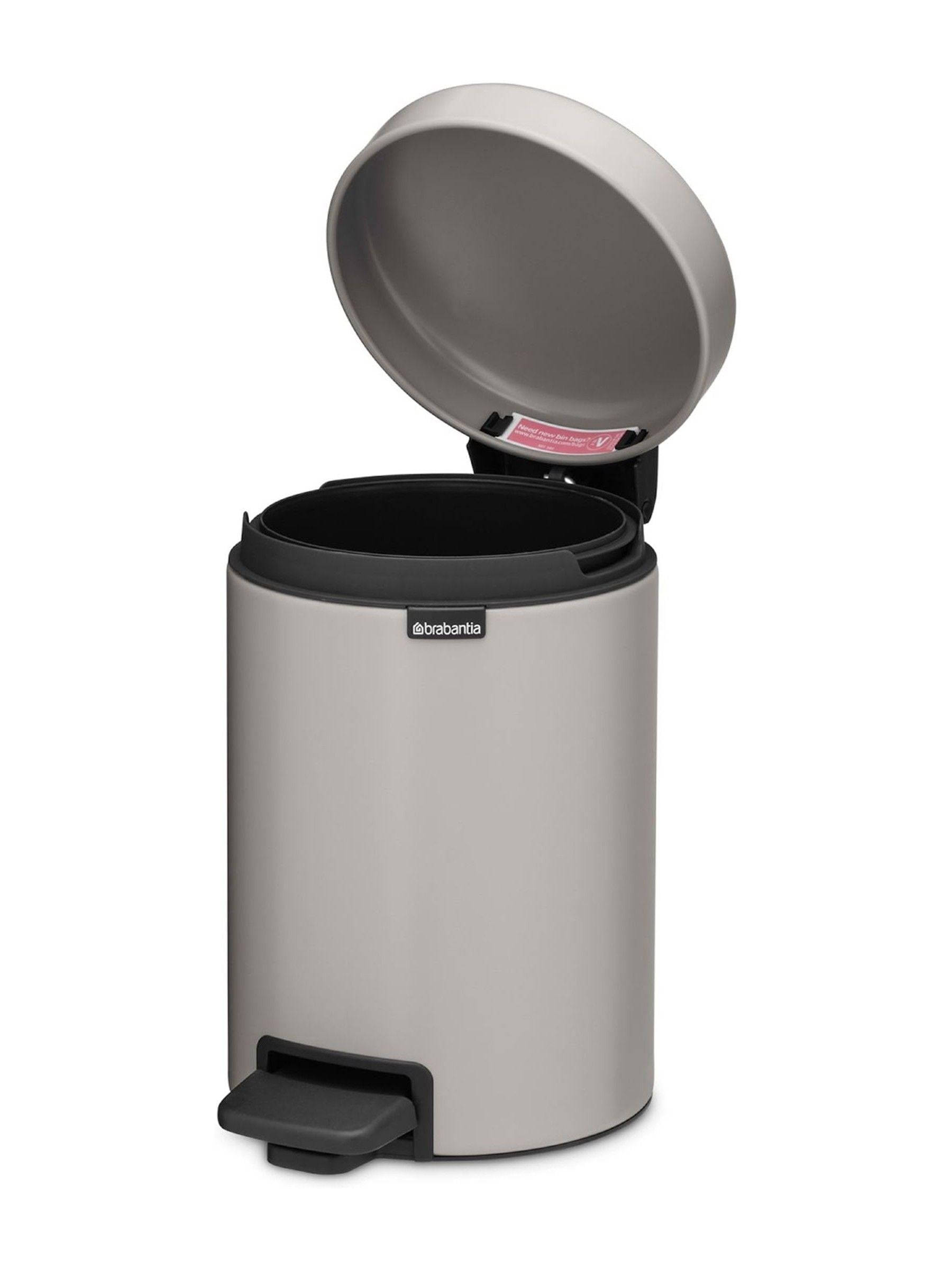 Brabantia pedal bin soft grey 3 litre, imported from the UK