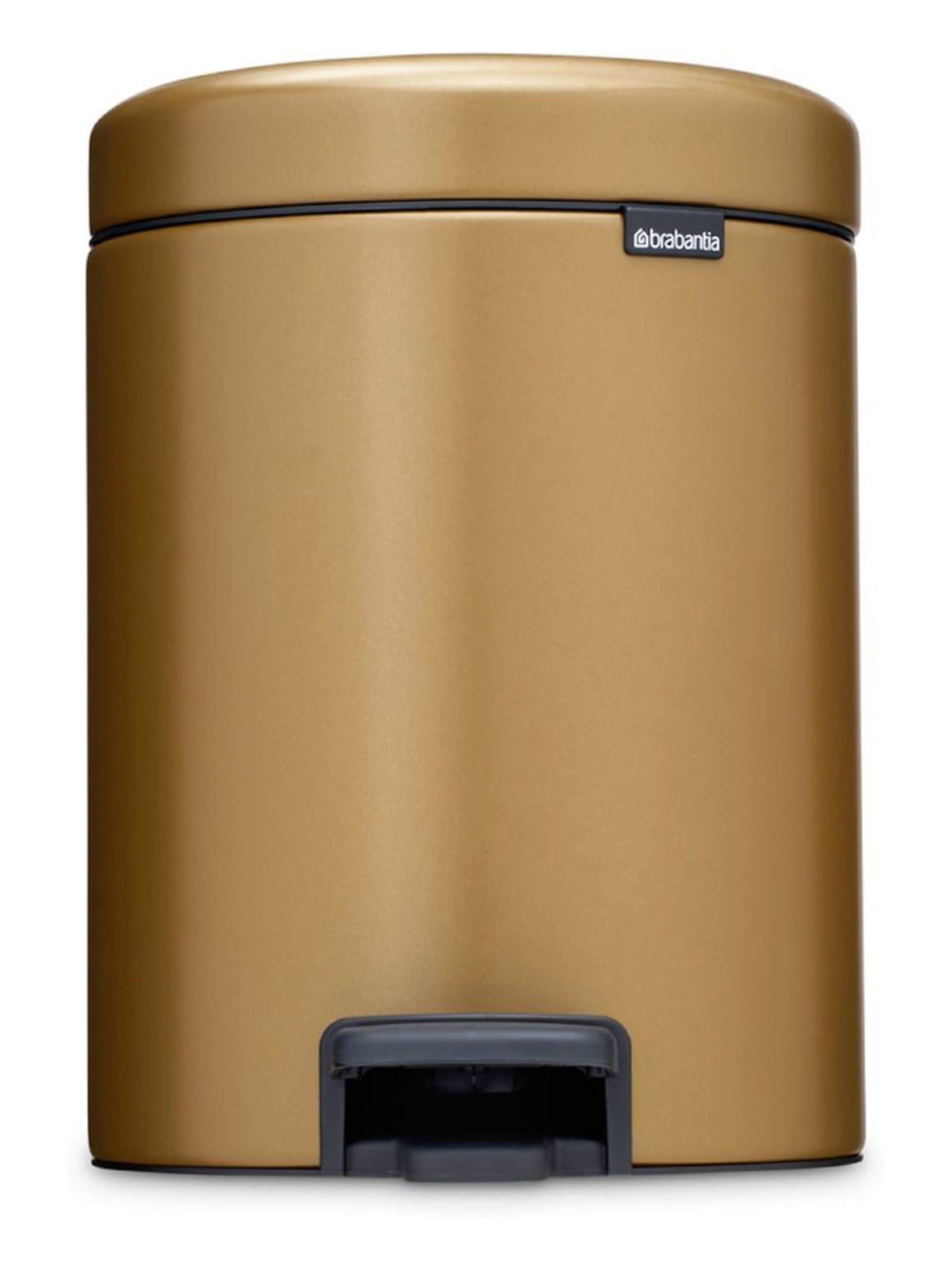 Brabantia pedal bin warm brass 5 litre, imported from the UK