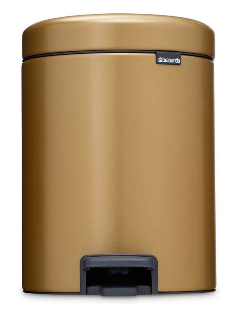 Brabantia pedal bin warm brass 5 litre, imported from the UK