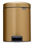 Brabantia pedal bin warm brass 5 litre, imported from the UK