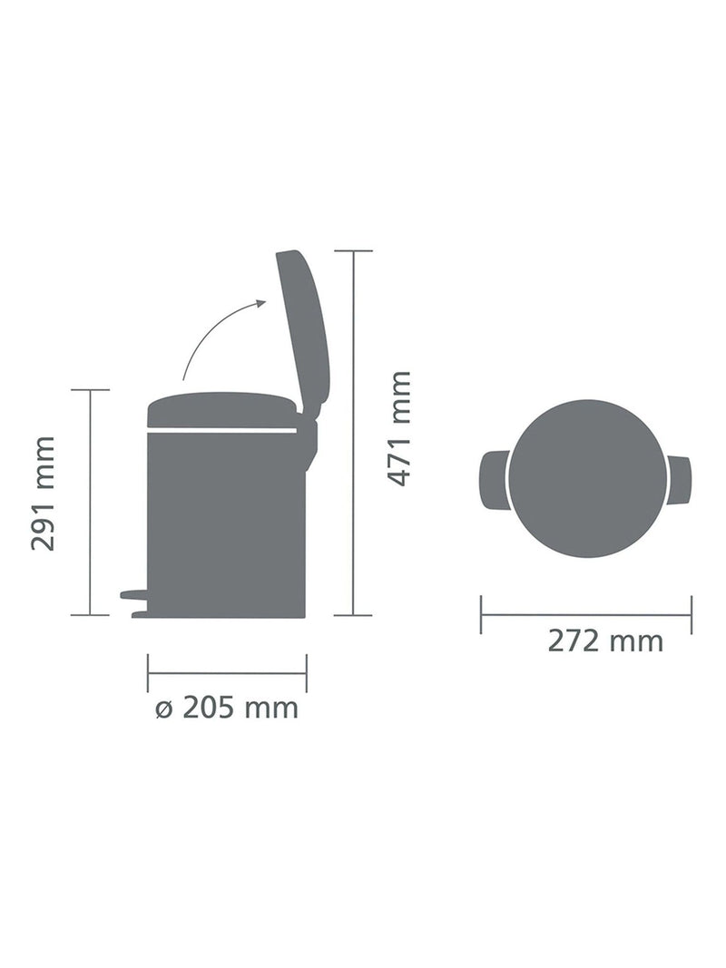 Brabantia pedal bin warm brass 5 litre, imported from the UK