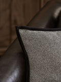 Tweed velour trim cushion black 59x59cm - British product