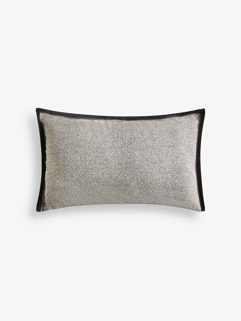 Tweed velour trim cushion black 59x59cm - British product