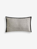 Tweed velour trim cushion black 59x59cm - British product