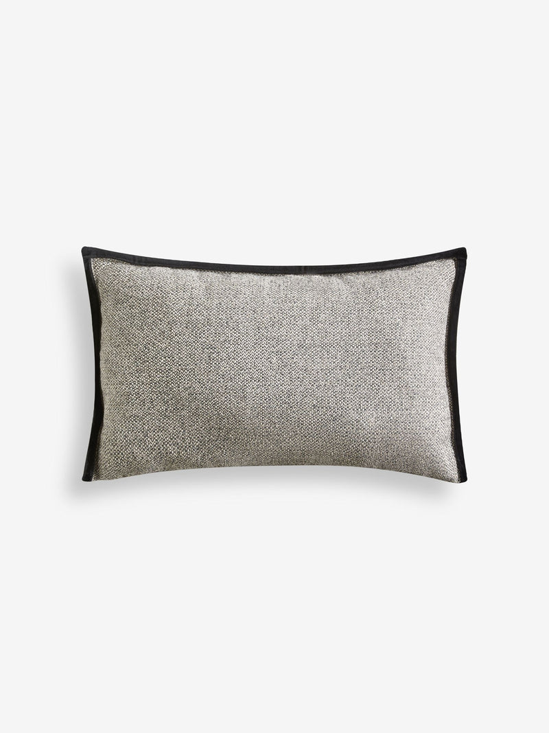 Tweed velour trim cushion black 59x59cm - British product