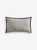 Tweed velour trim cushion black 59x59cm - British product