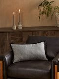Tweed velour trim cushion black 59x59cm - British product