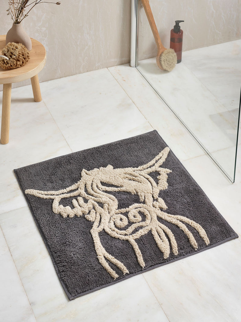 Hamish charcoal grey cotton bath mat, UK version