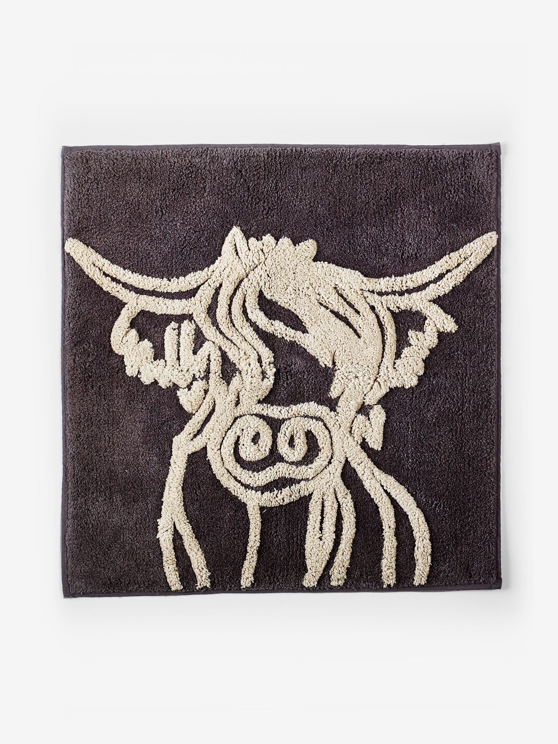 Hamish charcoal grey cotton bath mat, UK version