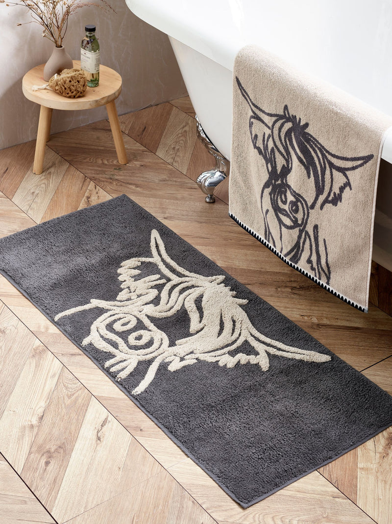 Grey Hamish 100% Cotton Bath Mat