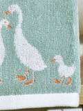 Teal blue geese face cloths, 100% cotton, imported from the UK