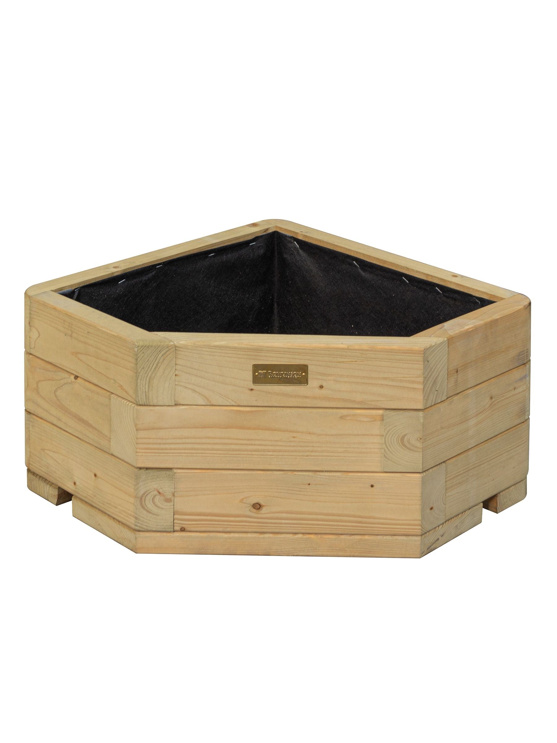 Rowlinson natural Marberry corner garden planter 30x50x50cm - British product