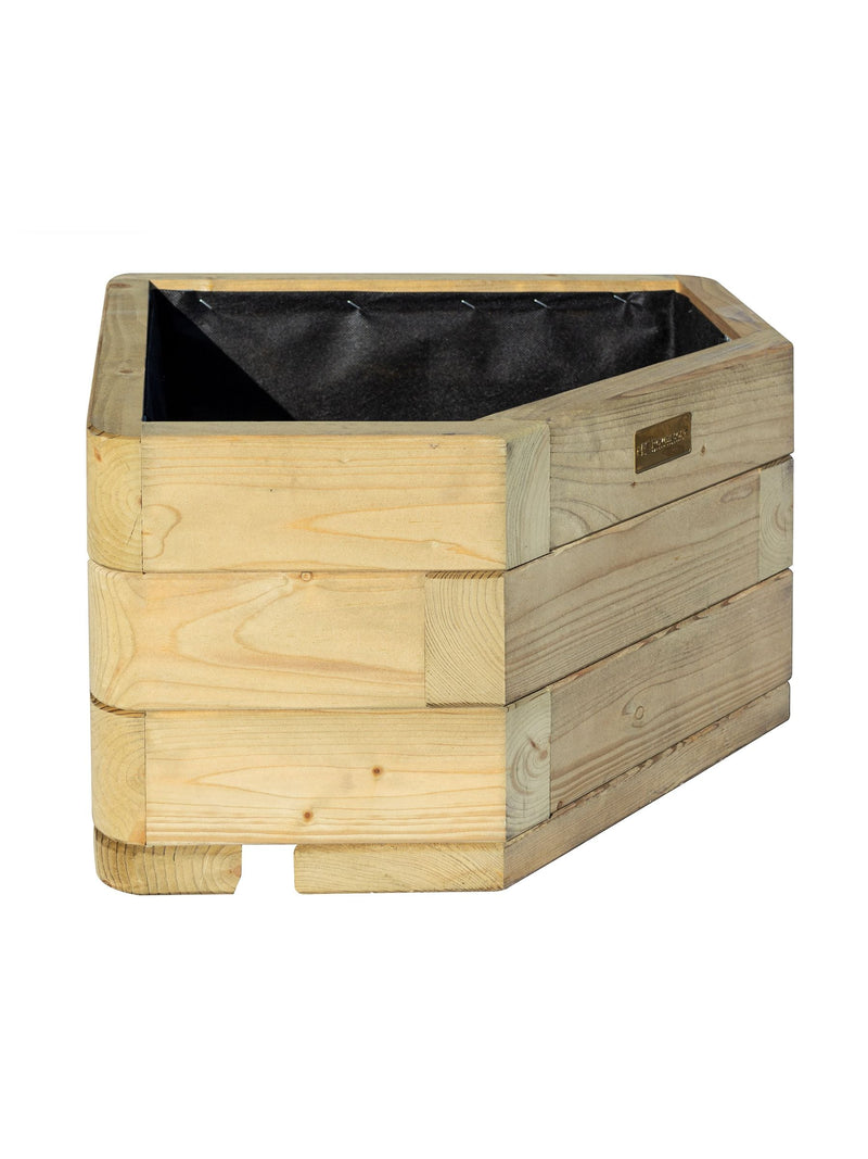 Rowlinson natural Marberry corner garden planter 30x50x50cm - British product