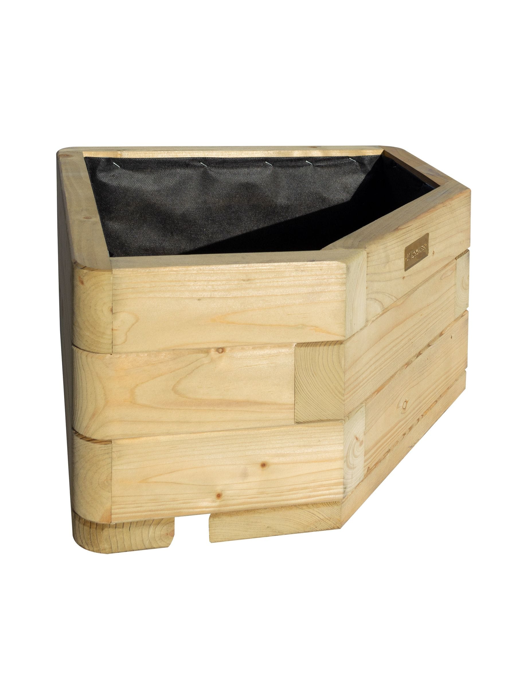 Rowlinson natural Marberry corner garden planter 30x50x50cm - British product