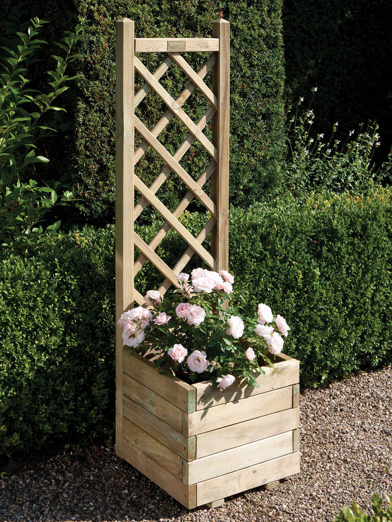 Rowlinson natural square lattice planter 140cm, UK version