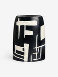 MADE.COM Monochrome Kian hand painted vase 28.5cm, imported from the UK