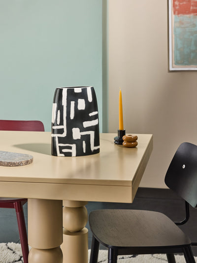 Next MADE.COM Monochrome Kian Hand Painted Decorative Vase 28.5cm- Buy online at McGrocer