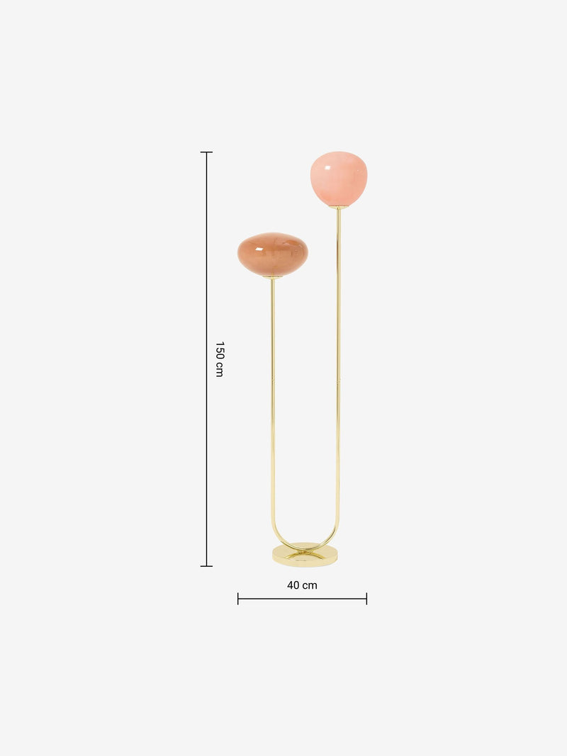 MADE.COM brass and pink floor lamp (British brand)