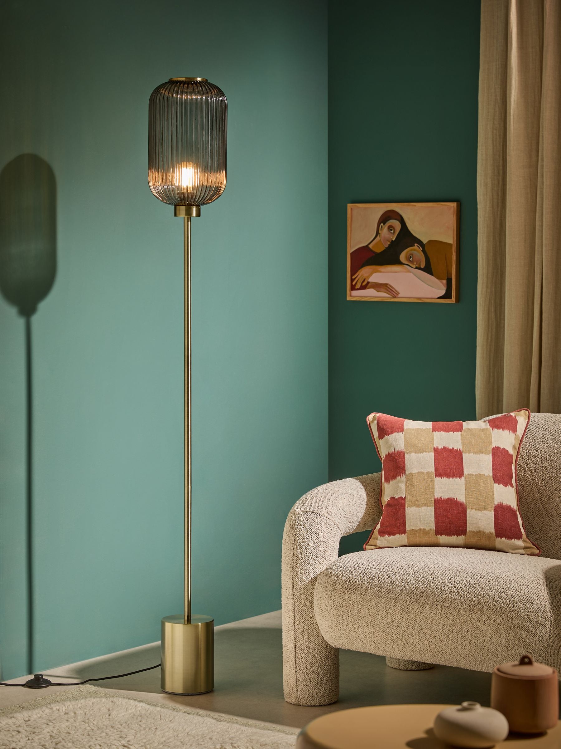 MADE.COM Grey Briz floor lamp, imported from the UK