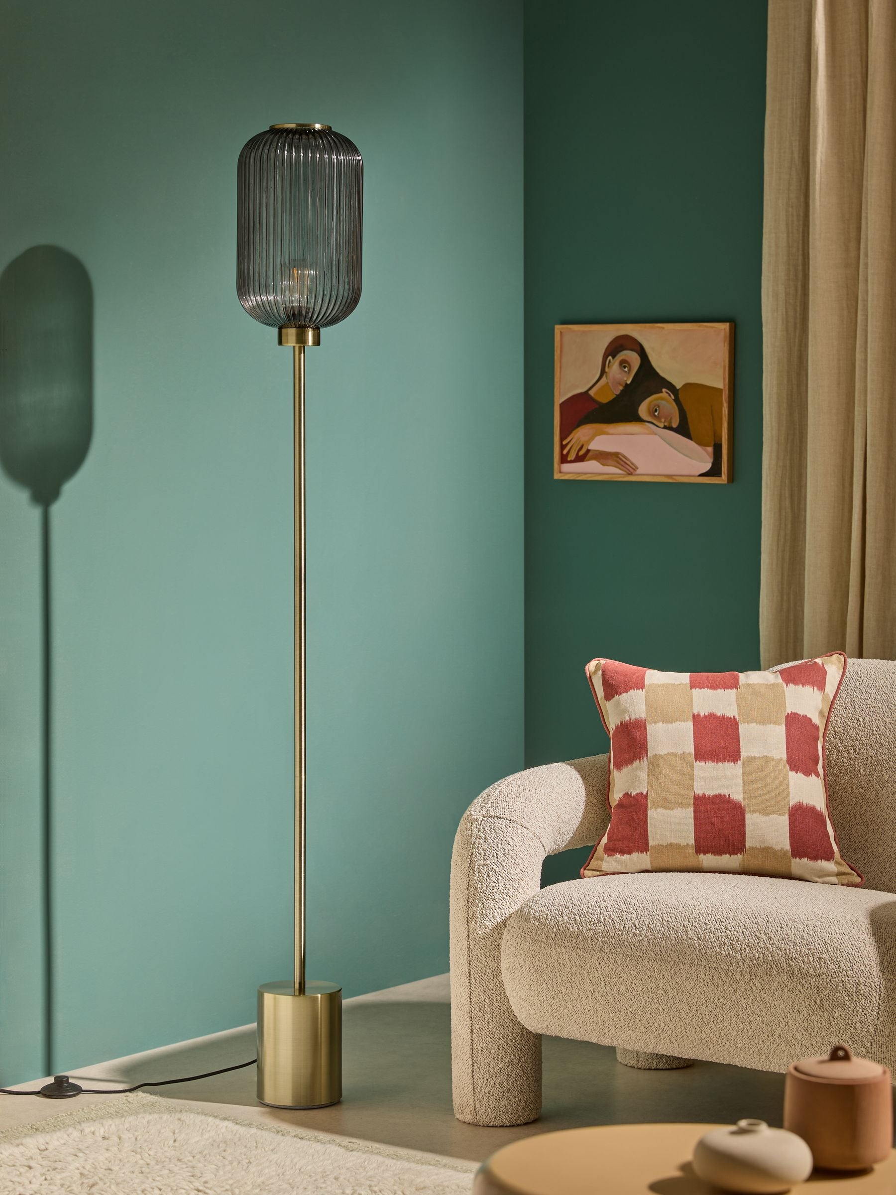 MADE.COM Grey Briz floor lamp, imported from the UK