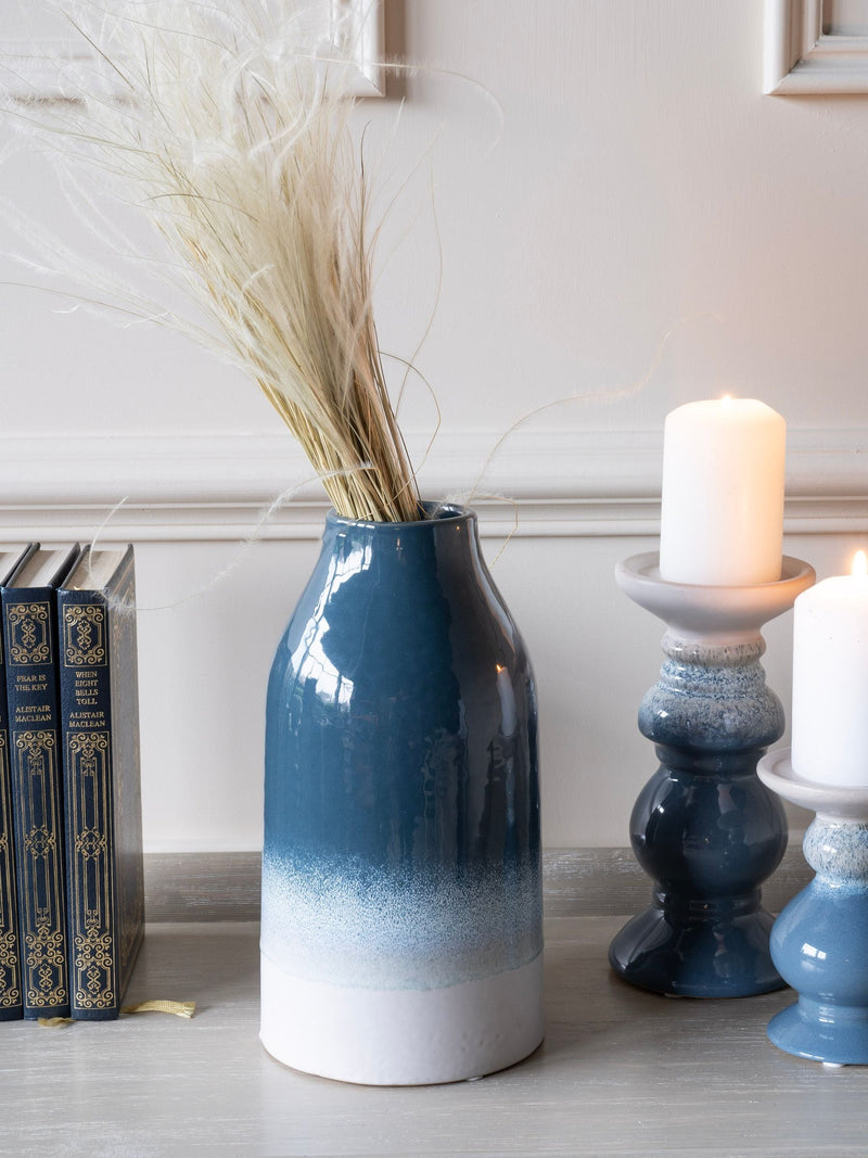 Laura Ashley Blue Laneham stoneware vase, UK version