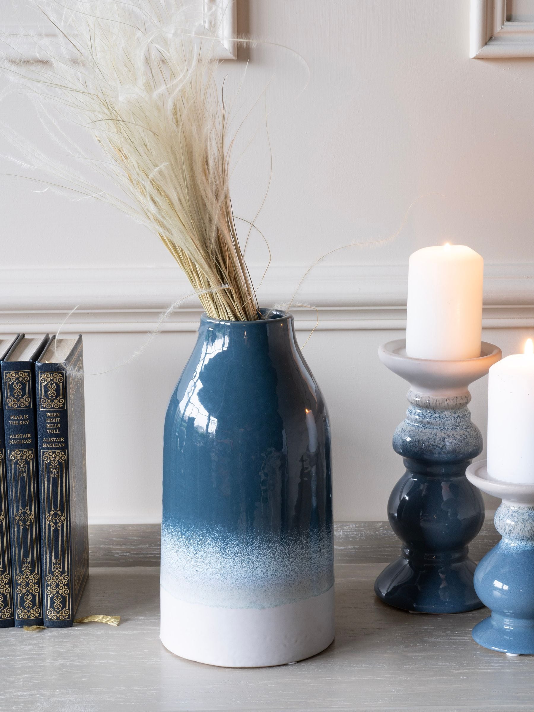 Laura Ashley Blue Laneham Stoneware Vase