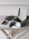 Laura Ashley Josette print mirror jewellery box measuring 15x15x9cm, UK version