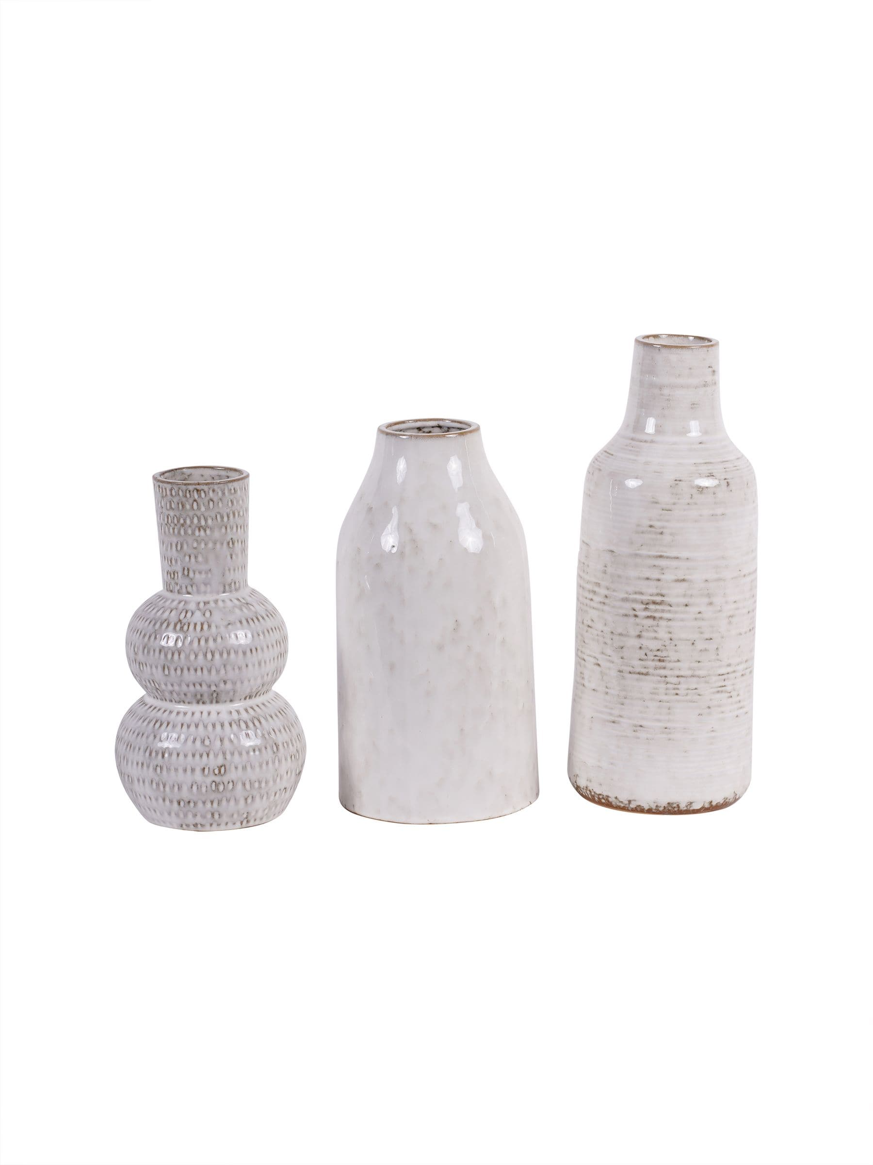 Laura Ashley White Lowick Antique Stoneware Vase