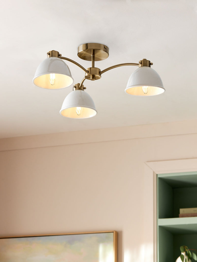 Cream Beckley spare glass shade for ceiling light - British product