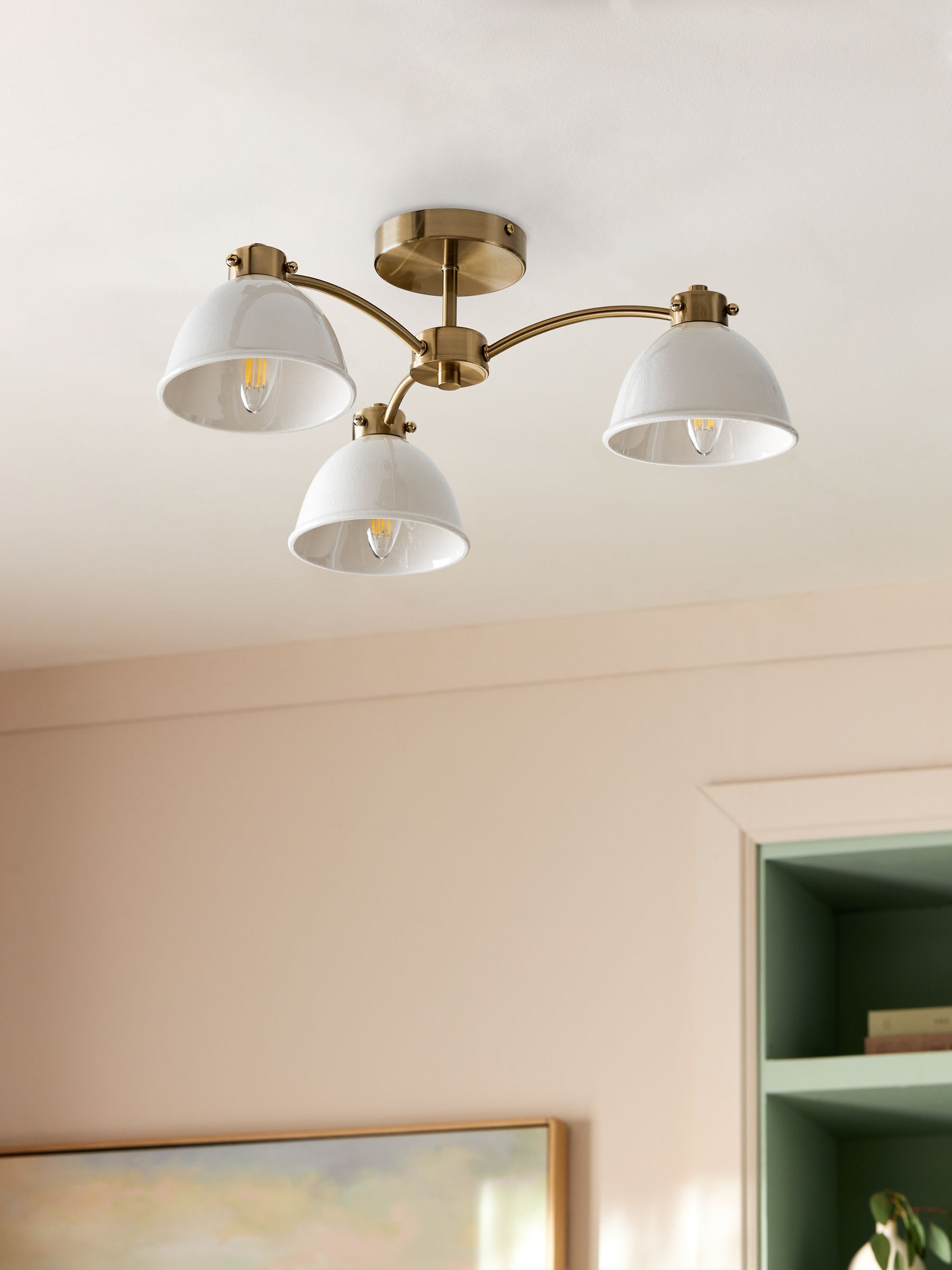 Cream Beckley spare glass shade for ceiling light - British product