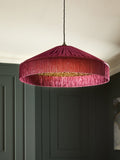 Next Allegra fringed lampshade burgundy red leopard print 61cm - British product