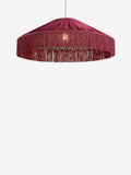 Next Allegra fringed lampshade burgundy red leopard print 61cm - British product