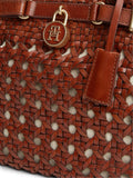 Tommy Hilfiger brown braided leather tote bag 33cm - British product