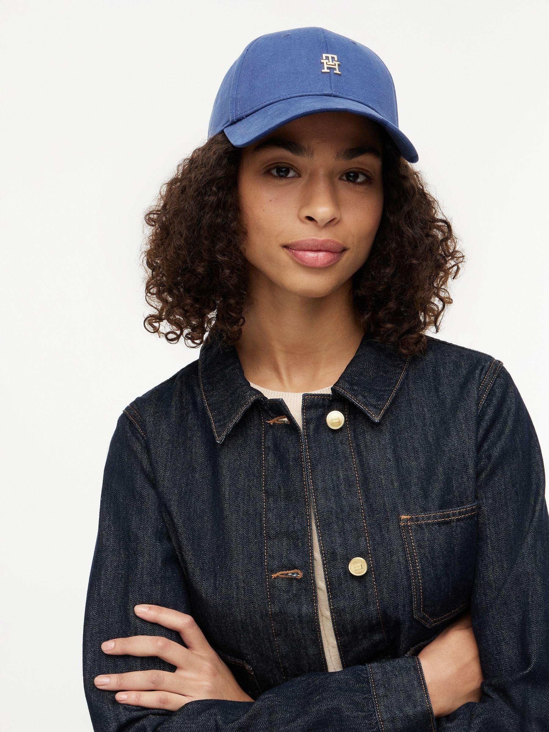 Tommy Hilfiger Blue Monogram Twill Baseball Cap