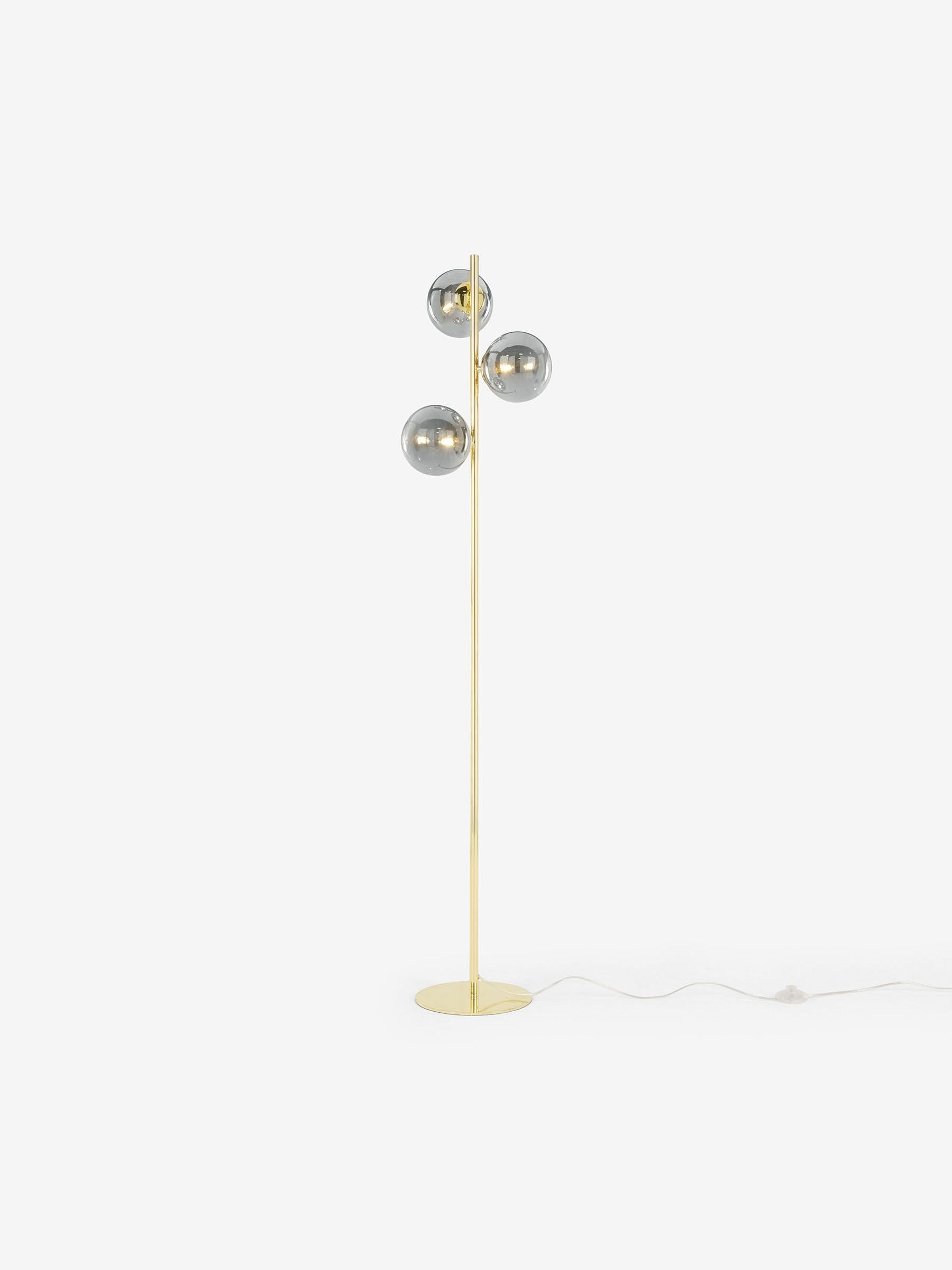 MADE.COM Globe floor light grey brass 160cm, imported from the UK
