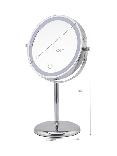 Next Showerdrape Chrome Iris LED Vanity Mirror Round 3x Magnification Reversible Makeup Mirror- Buy online at McGrocer