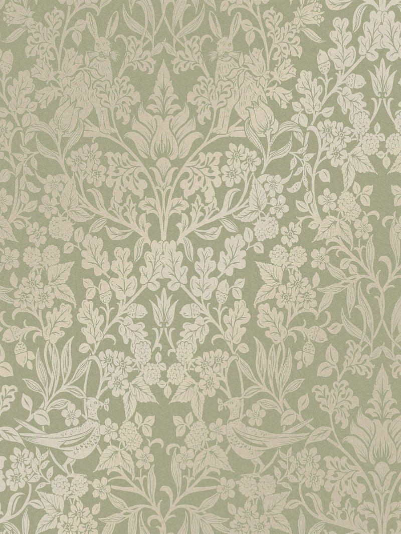 Graham & Brown Sage Hartley Damask wallpaper 10m roll (British brand)