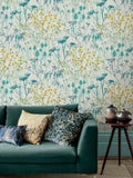 Clarissa Hulse Summer Border Verdigris wallpaper 10m, imported from the UK