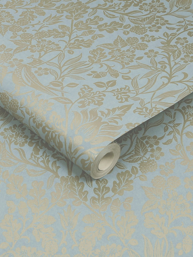 Graham & Brown Hartley Damask Wedgewood wallpaper 10m (British brand)