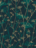 Clarissa Hulse Wild Chervil Kingfisher Gold wallpaper 10M, imported from the UK