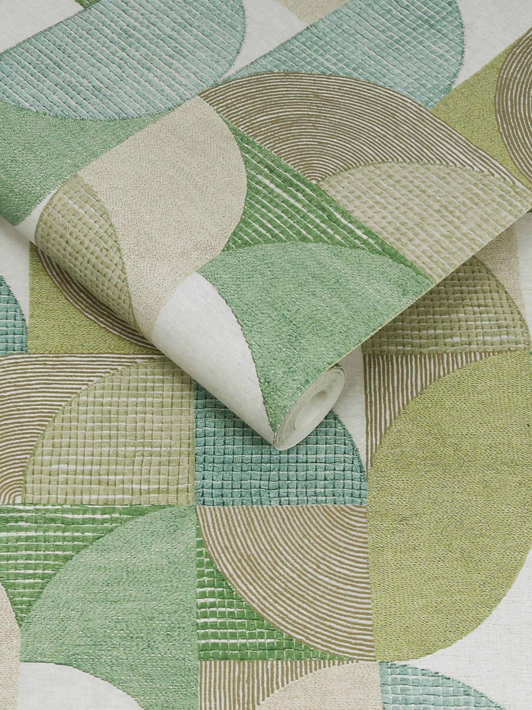 Graham & Brown Sage Stitch Craze wallpaper - 10m roll (British brand)